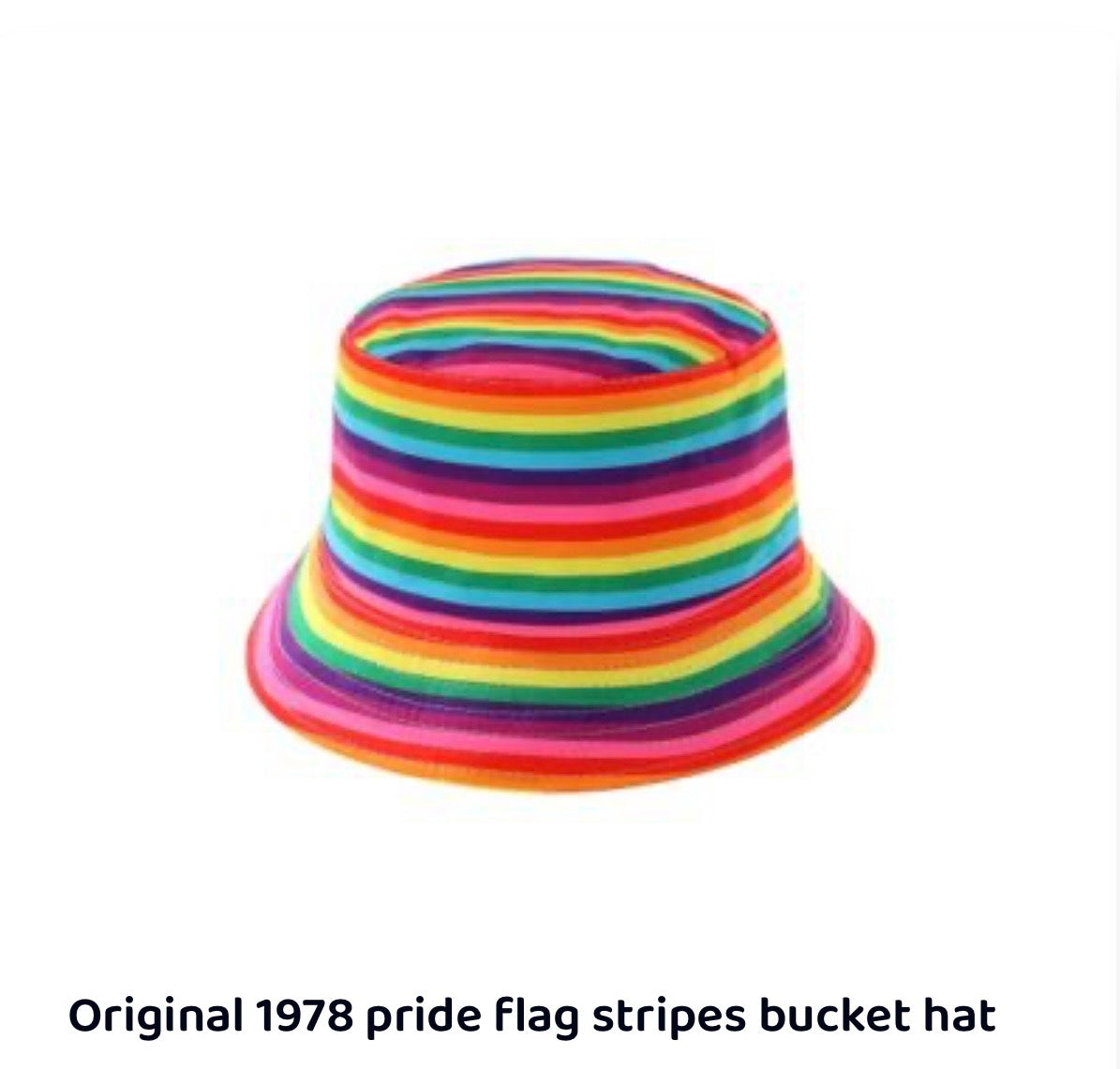 Original 1978 Pride Flag Stripes Bucket Hat