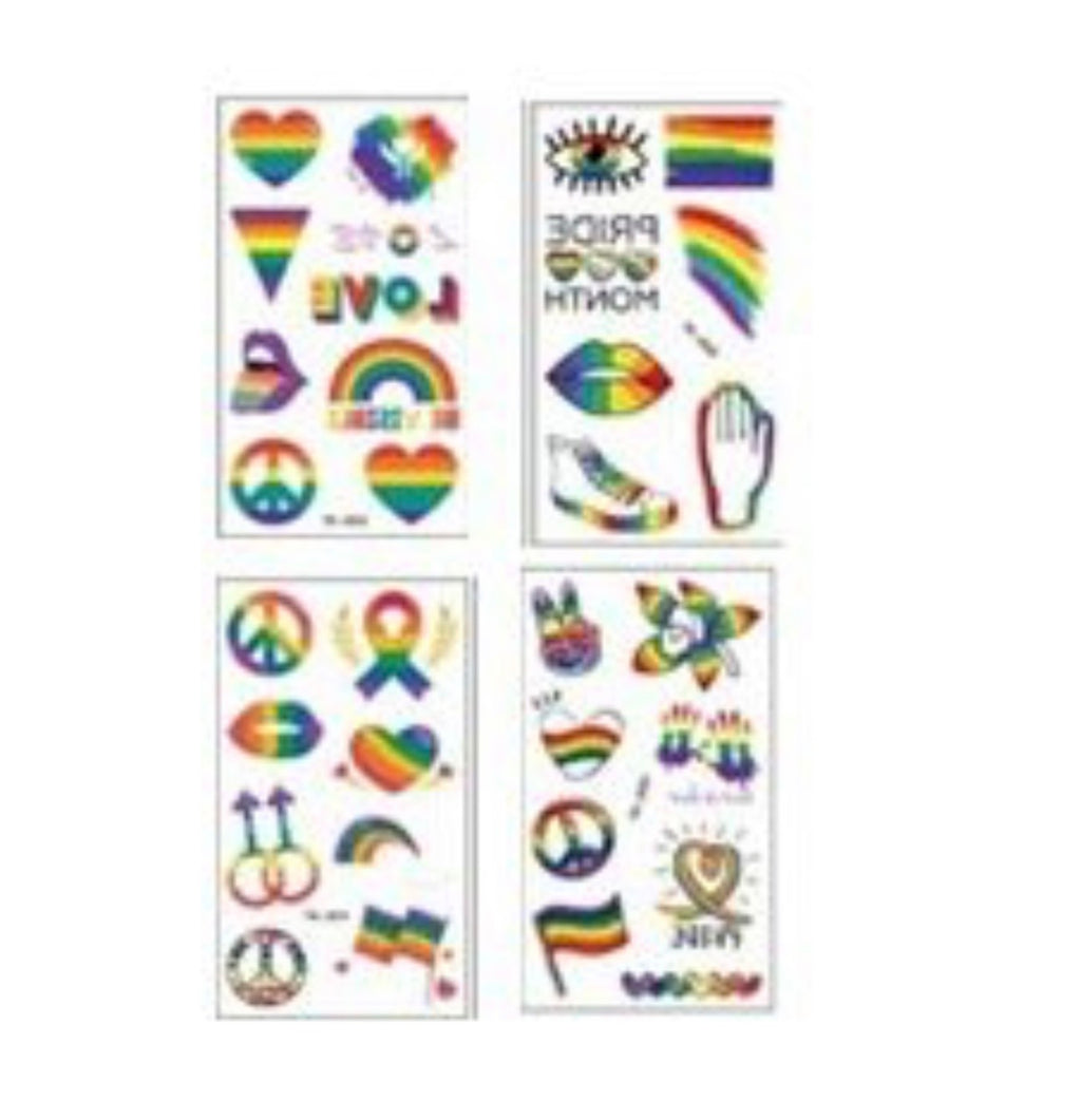 Rainbow Pride Temporary Tattoo Sheets