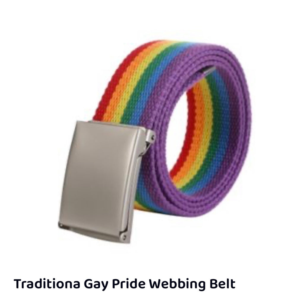 Traditional Gay Pride Rainbow Webbing Belt