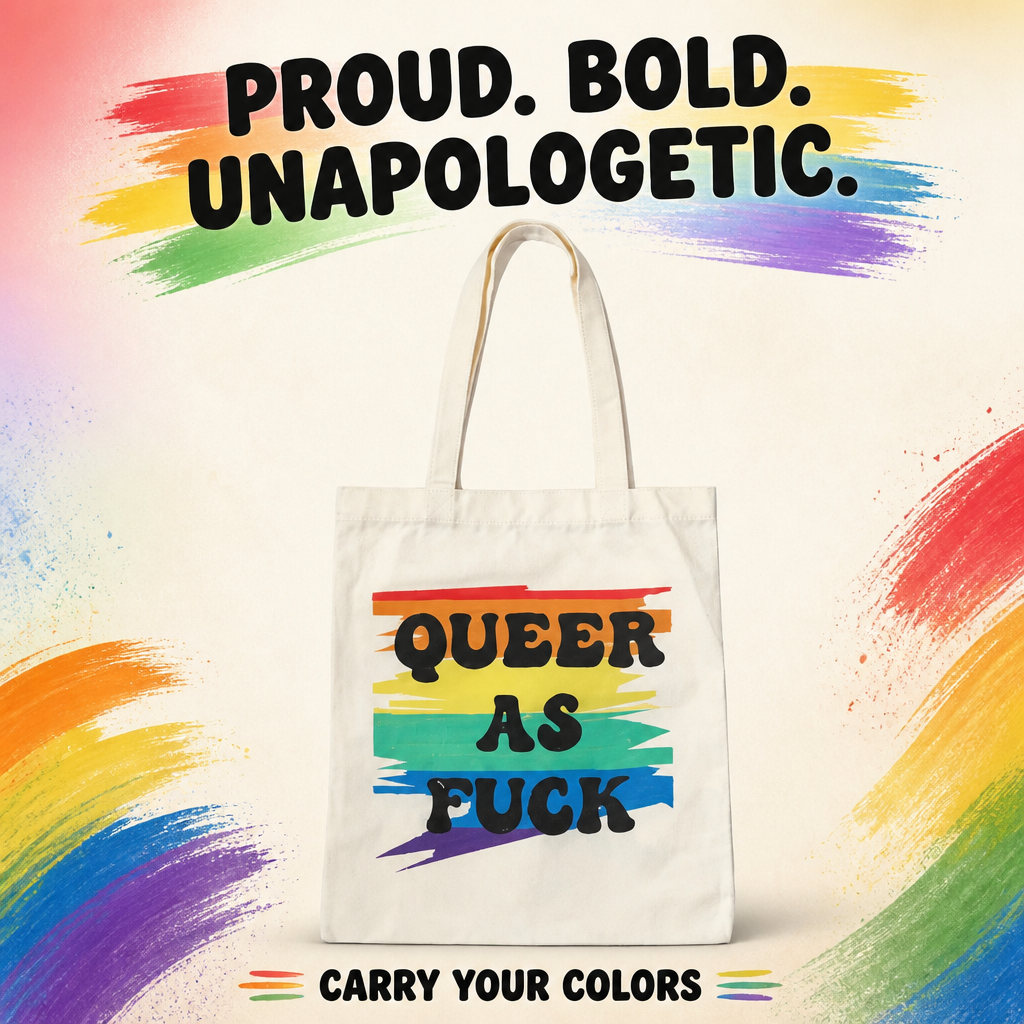 Queer as F Canvas Tote Bag