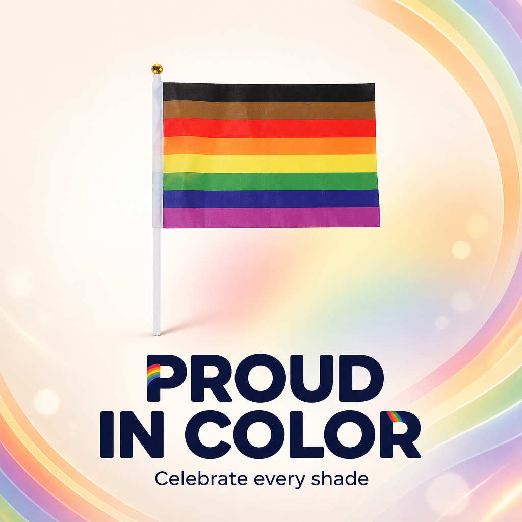 Hand Held 8 Colour Inclusive Pride Flag