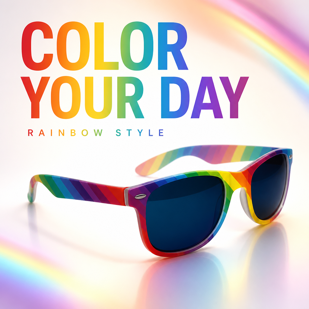 Rainbow Wayfarers With Black Lens
