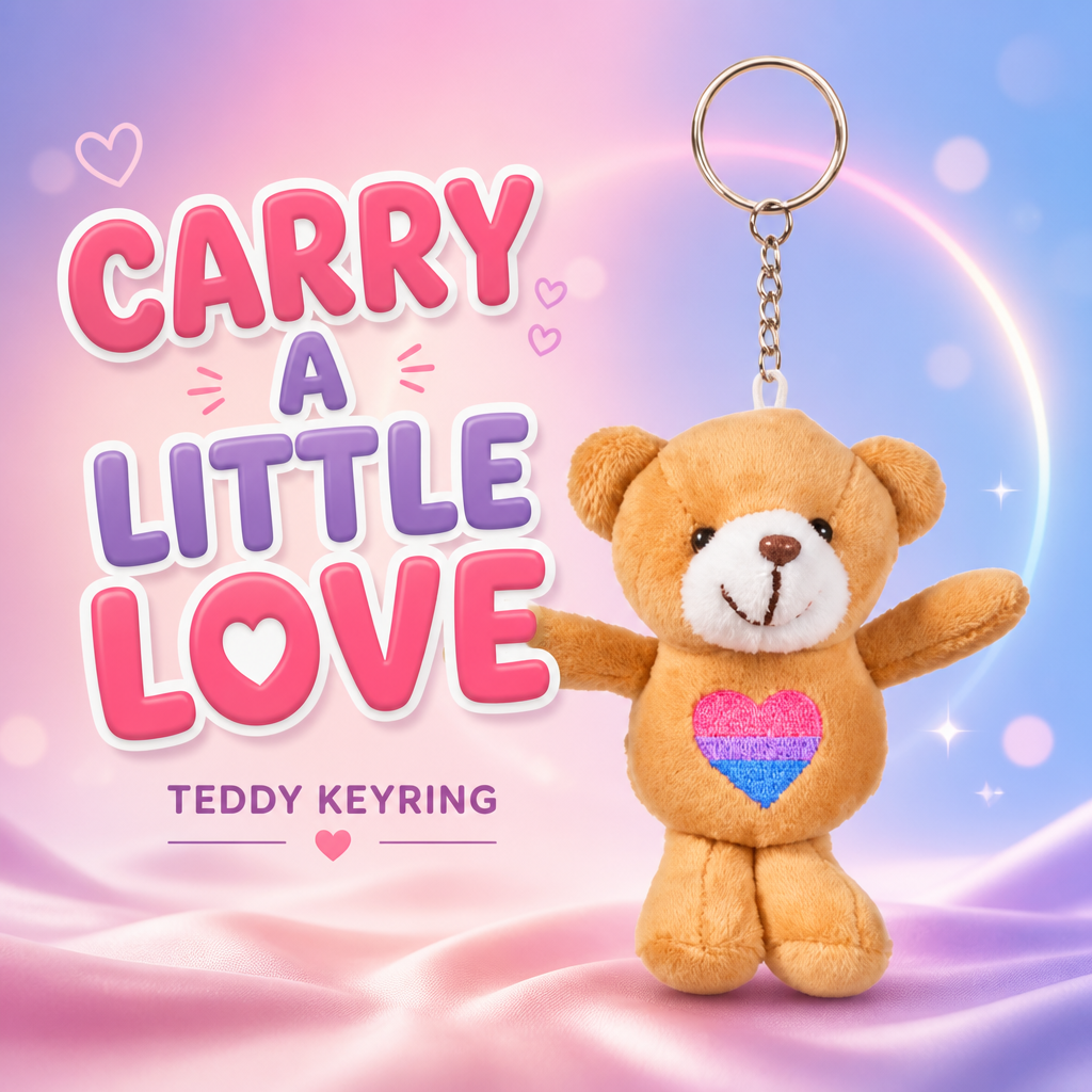 Bisexual Pride Teddy Bear Keyring