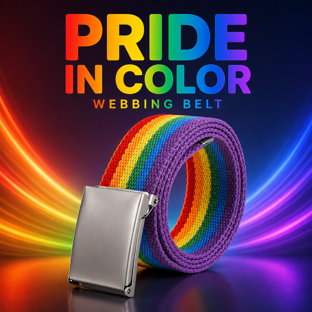 Traditional Gay Pride Rainbow Webbing Belt