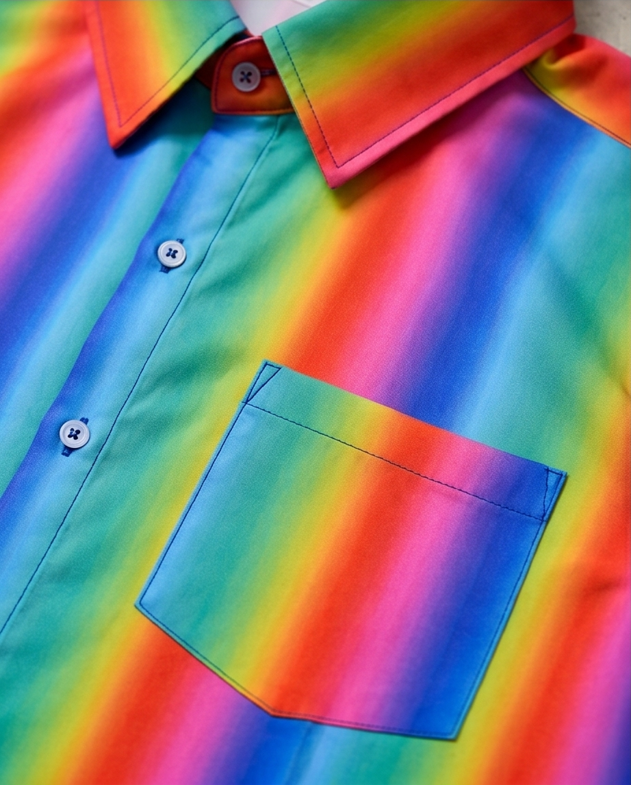 Rainbow Stripe Short Sleeve Shirt