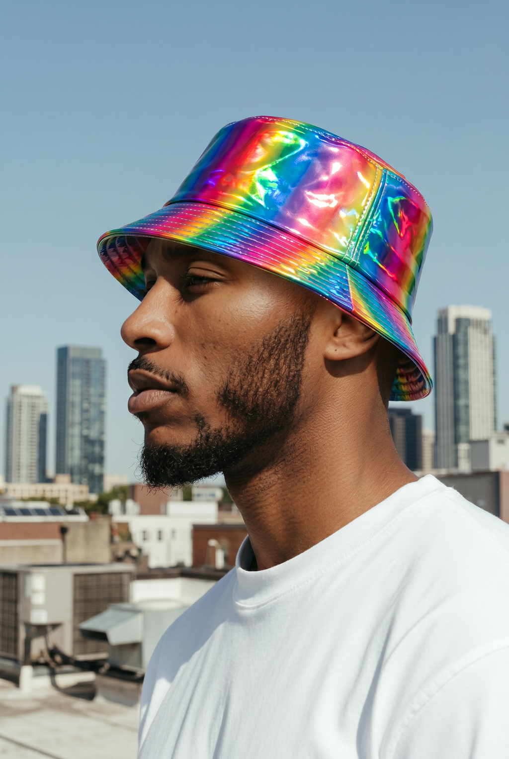 Rainbow Holographic Bucket Hat