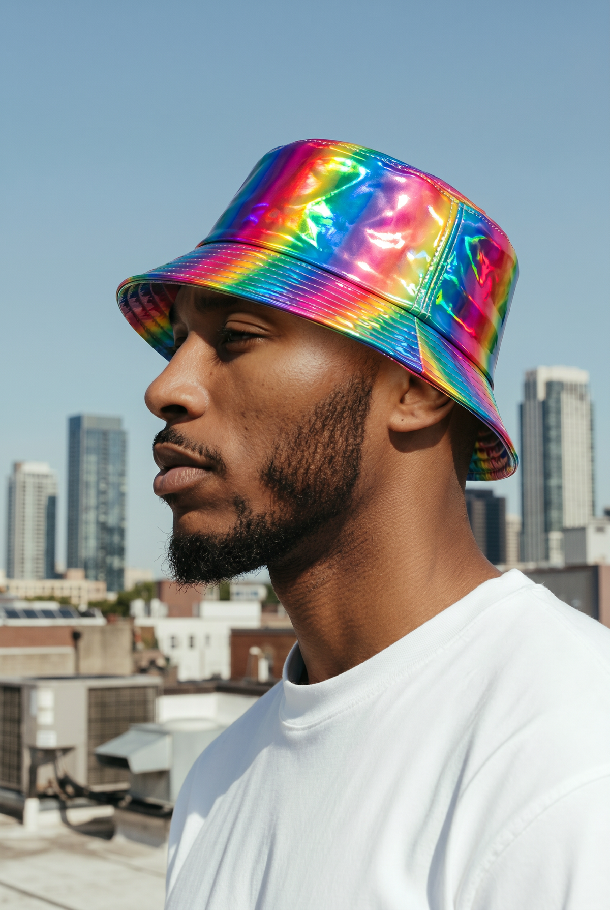 Rainbow Holographic Bucket Hat