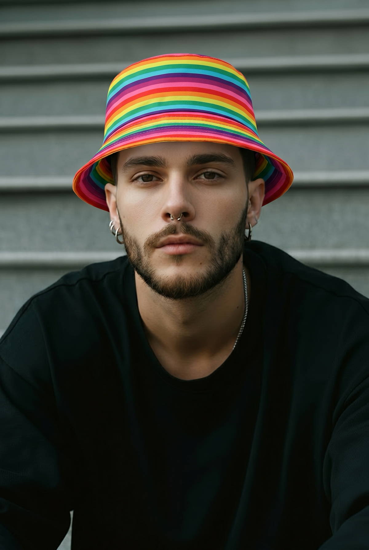Original 1978 Pride Flag Stripes Bucket Hat