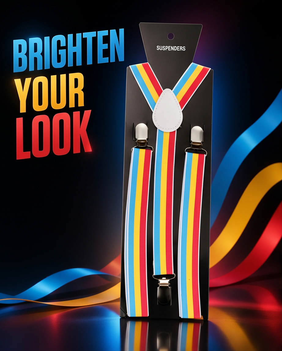 Pansexual Pride Braces / Suspenders