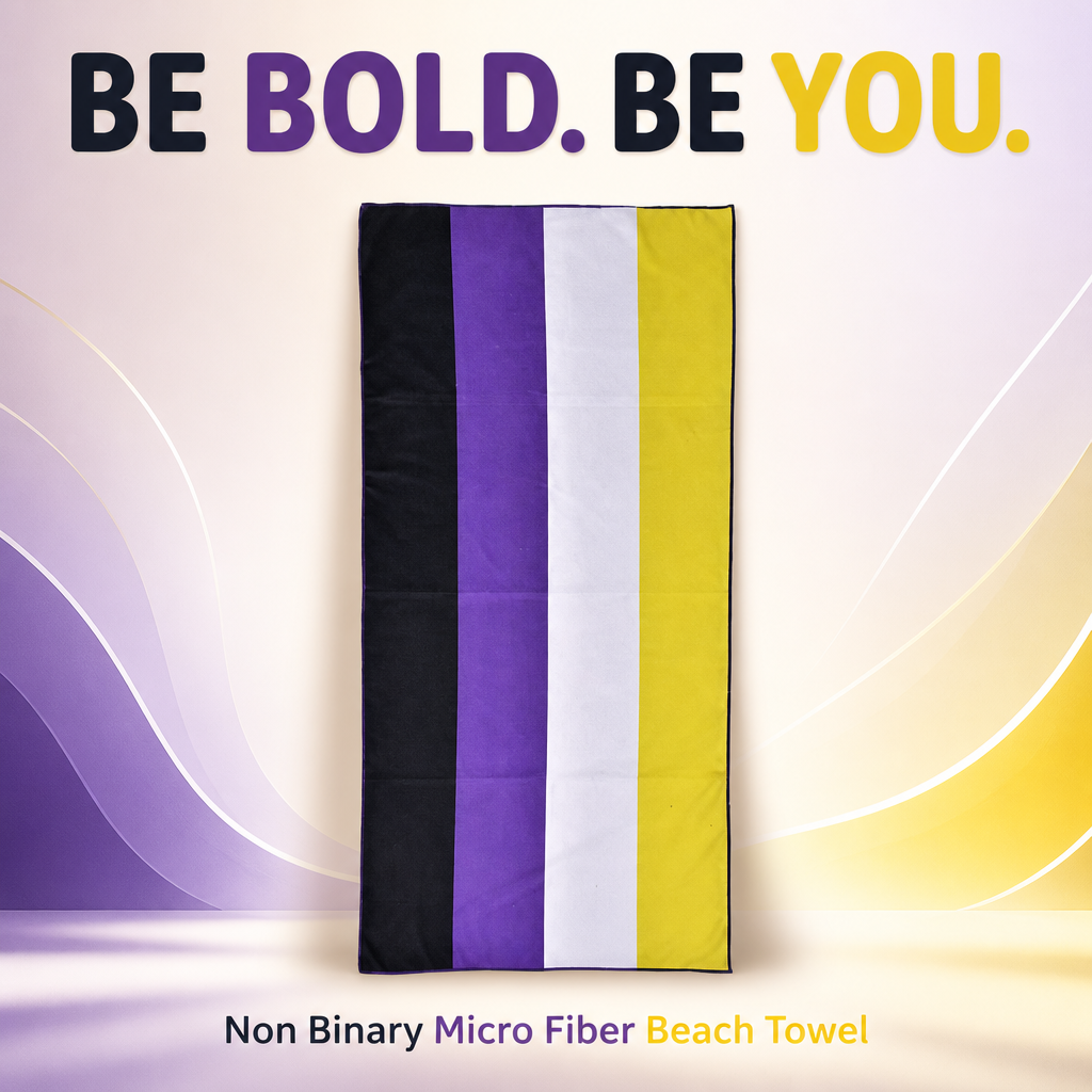 Non Binary Pride Microfibre Beach Towel