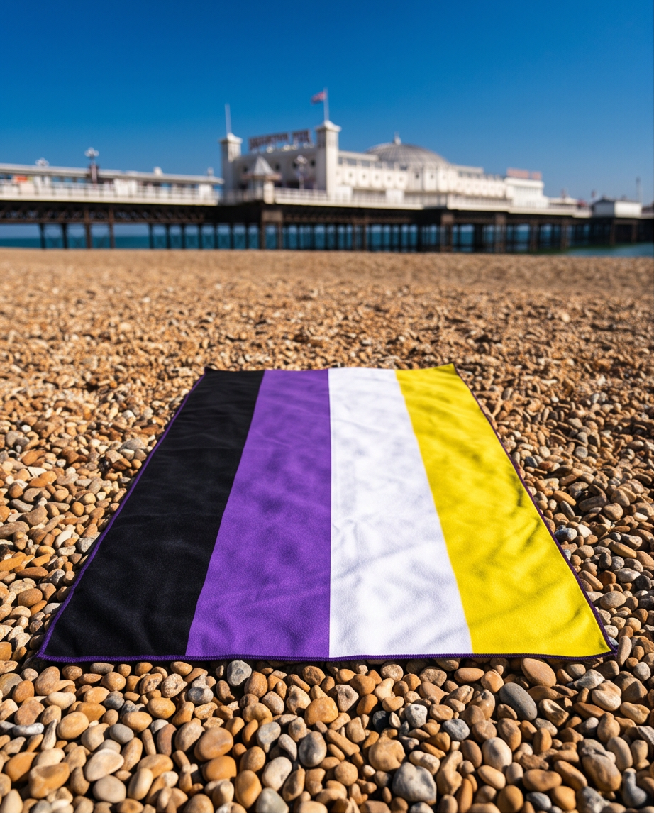 Non Binary Pride Microfibre Beach Towel