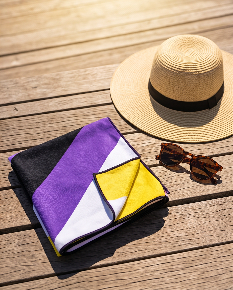 Non Binary Pride Microfibre Beach Towel