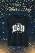 The Best Dad in the World black T-shirt with Father's Day themed background